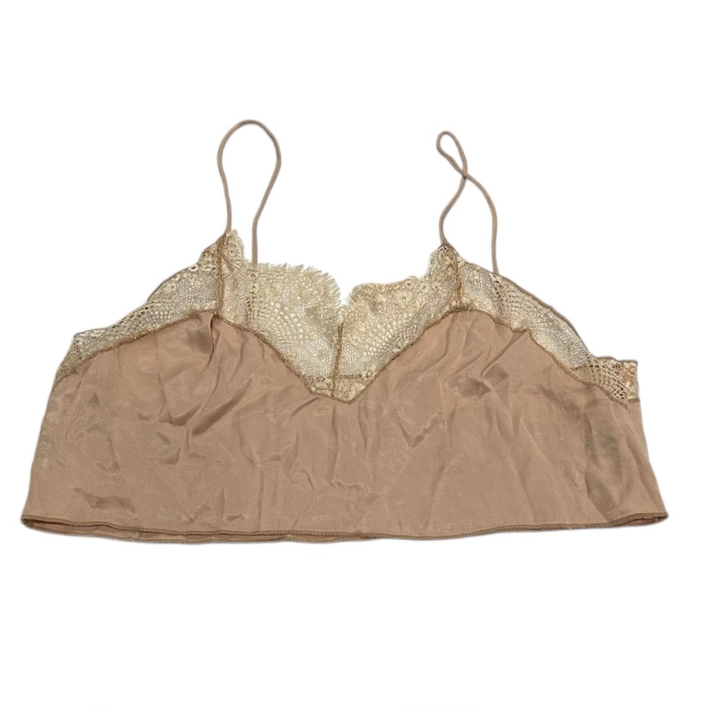 Free People Lace Cami Cropped Feminine Romantic Neutral Festival Concert